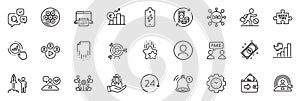 Icons pack as Quick tips, Video conference and Recovery file line icons. For web app. Vector