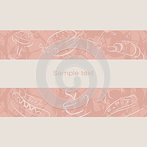 icons for pizzerias. Seamless belt with a pattern. Coffee
