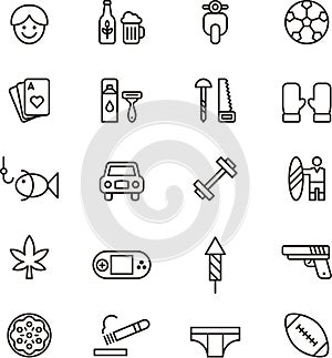 Icons related to boys and men