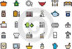 Icons related to the kitchen