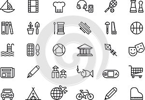 Icons related to leisure activities