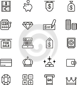 Icons related to money