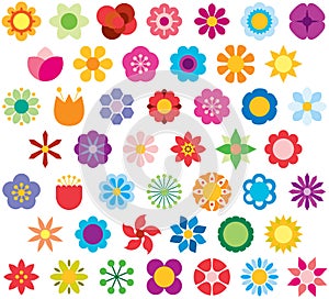 Icons representing flowers