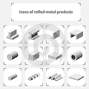 Icons of rolled metal products