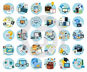 Icons set banners for business