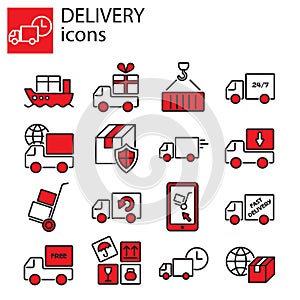Icons set - Delivery, Shipping services