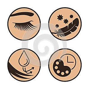 Icons set - Eyelash mascara properties