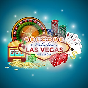 Icons set of gambling in Las Vegas.