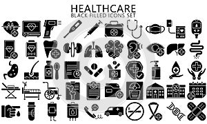 Icons set of health care and medicine theme