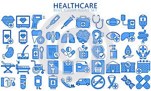 Icons set of healthcare and medicine theme