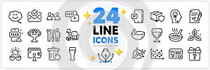 Icons set of Lock, Reject web and Cooking mix line icons. For web app. Vector