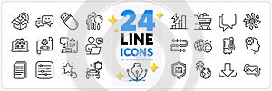 Icons set of Methodology, Versatile and Fraud line icons. For web app. Vector