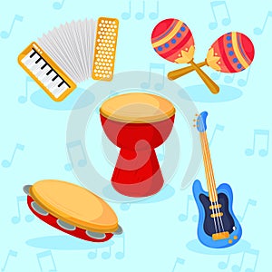 icons set music instruments