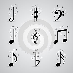Icons set music note