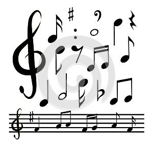 Icons set music note