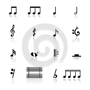 Icons set music notes