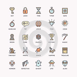 The icons set for the quest room.