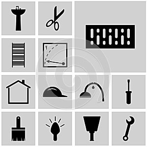 Icons set refit/ Vector icons refit/ Flat icons refit/ Icon brick,