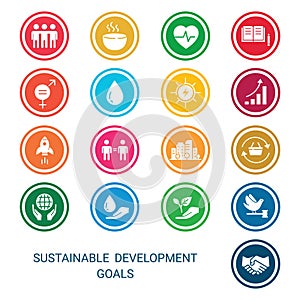 Icons Set .Sustainable Development Goals.