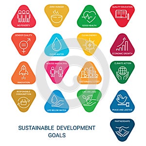 Icons Set .Sustainable Development Goals.