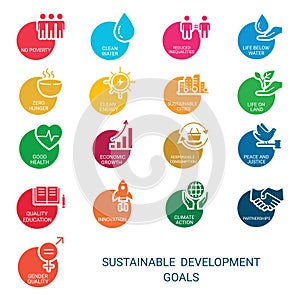 Icons Set .Sustainable Development Goals.