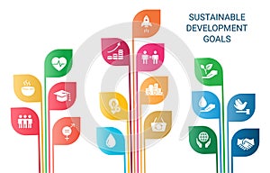 Icons Set .Sustainable Development Goals.