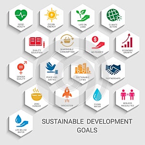 Icons Set .Sustainable Development Goals.