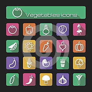 Icons set vegetables