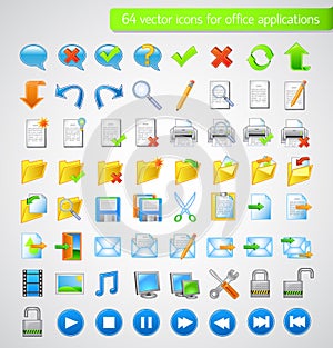 Icons Set for Web Applications, Office icons