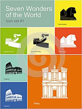 Icons of Seven Wonders of the World