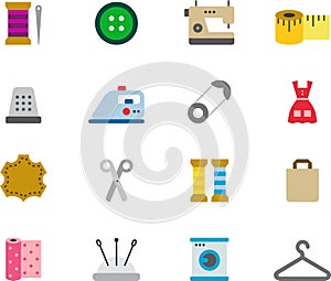 Icons for sewing and dressmaking