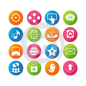 icons and shortcuts for social networks and media