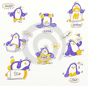 Penguins buttons for sites photo