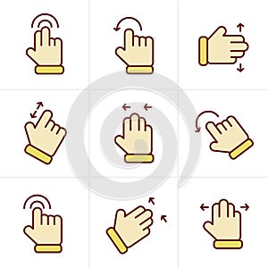 Icons Style Basic human gestures