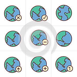 Icons Style Earth vector