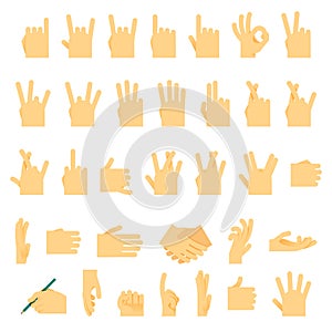 Icons and symbols, hands wrist, gestures signals signs