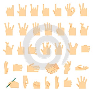 Icons and symbols, hands wrist, gestures signals signs