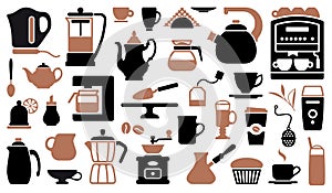 Icons of tea and coffee