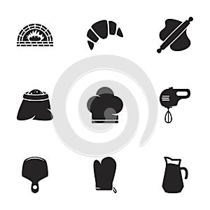 Simple vector icons. Flat illustration on a theme Bakery