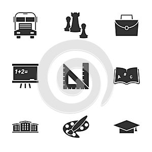 Simple vector icons. Flat illustration on a theme Education and study