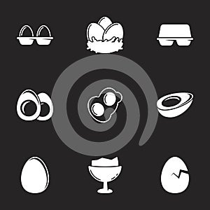 Icons for theme Egg. Black background