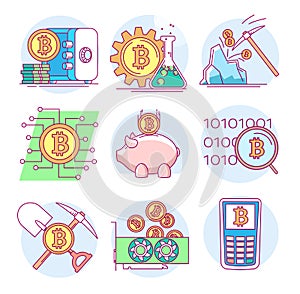 Icons on the topic of cryptocurrency