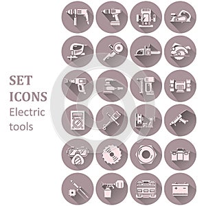 Icons of various electric tools