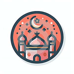 Icons vector 3d mosque Muslims Ramadan ai generator