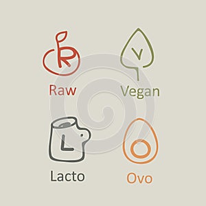 Icons for vegetarians. photo