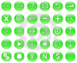 Icons For Web Actions Set Green photo