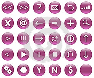 Icons For Web Actions Set Purple