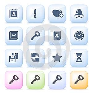 Icons for web on color buttons.