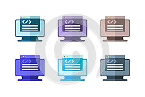 Icon packs colorful web code
