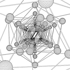 Icosahedron DNA Molecule Structure Vector